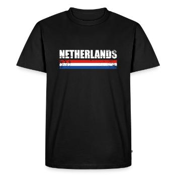 Pays-Bas Vintage Drapeau néerlandais Pays-Bas - T-shirt Premium bio Homme - noir - Devant - Nico (187cm)