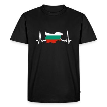 Drapeau de la Bulgarie Drapeau bulgare Sables d’or - T-shirt Premium bio Homme - noir - Devant - Nico (187cm)