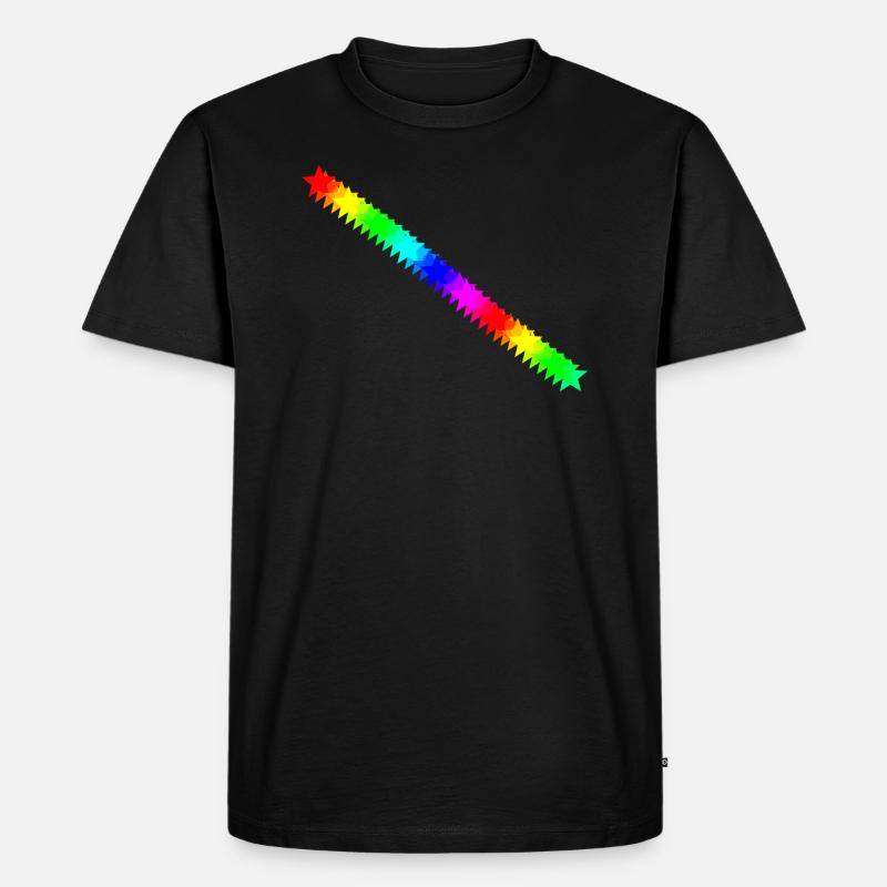 Sterne bunt Regenbogen Geschenkidee - Männer Premium Bio T-Shirt - Schwarz