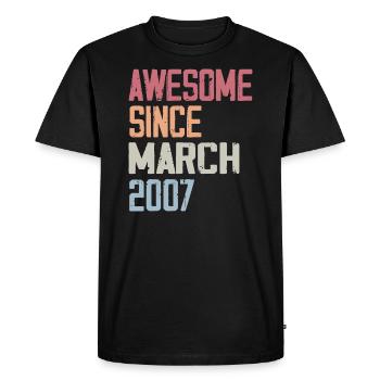 2007 March Birth Birthday March 2007 Gift - Men's Premium Organic T-Shirt - black - Front - Nico (187cm)