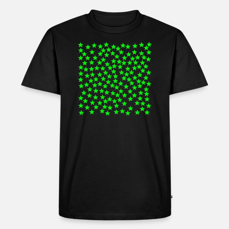 Sterne grün Geschenkidee - Männer Premium Bio T-Shirt - Schwarz