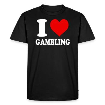 J’aime le jeu Coeur Drôle Drôle Spirituel - T-shirt Premium bio Homme - noir - Devant - Nico (187cm)