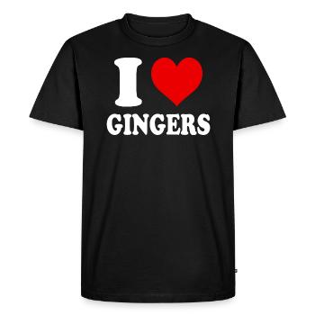 I Love Gingers Heart Funny Witty - Men's Premium Organic T-Shirt - black - Front - Nico (187cm)