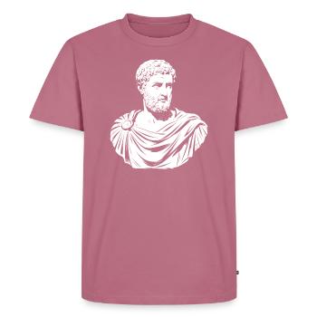 Philosophy Marcus Aurelius Stoiker - Men's Premium Organic T-Shirt - mauve - Front - Nico (187cm)