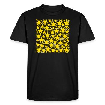 Idée cadeau de Noël jaune étoiles d’or - T-shirt Premium bio Homme - noir - Devant - Nico (187cm)