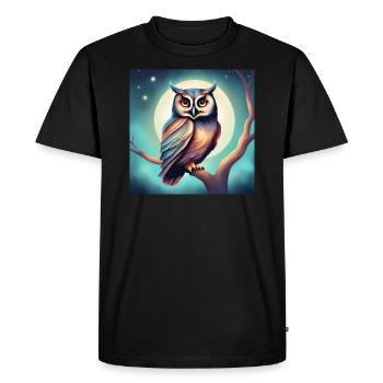 Owl Dreamy Gothic Gift Idea Night - Men's Premium Organic T-Shirt - black - Front - Nico (187cm)