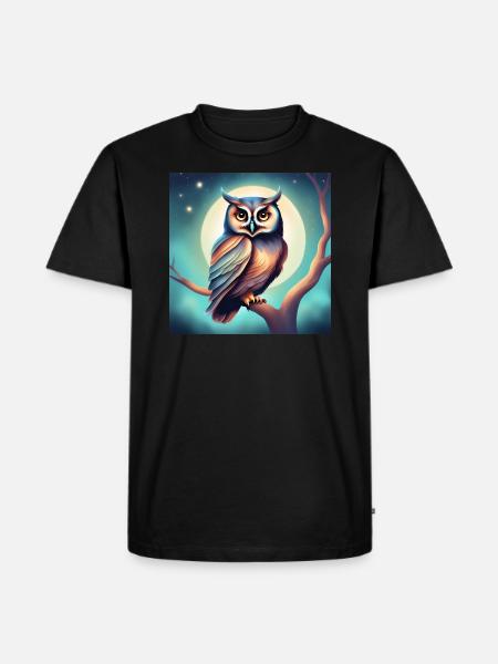 Eule träumerisch Gothic Geschenkidee Nacht - Männer Premium Bio T-Shirt - Schwarz