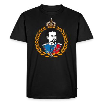Louis de Bavière - lauriers et la couronne - T-shirt Premium bio Homme - noir - Devant - Nico (187cm)