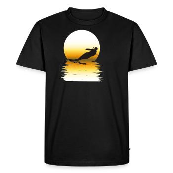 Waterskiing water sports T-shirt in the sunset - Men's Premium Organic T-Shirt - black - Front - Nico (187cm)