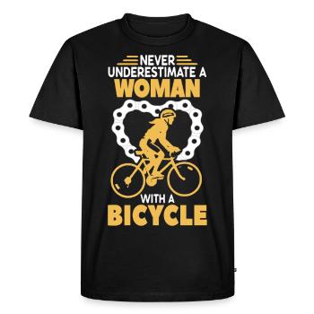 Femme, vélo, vélo - T-shirt Premium bio Homme - noir - Devant - Nico (187cm)