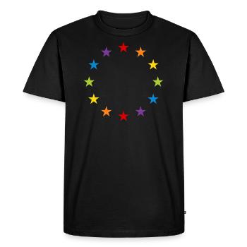 LGBT Gay Pride Sterne Regenbogen Europa Flagge EU - Männer Premium Bio T-Shirt - Schwarz - Vorne - Nico (187cm)