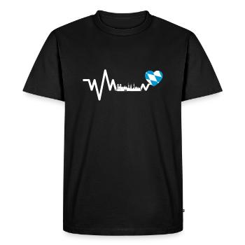 Bayern Bavaria heartbeat heartbeat love pride - Men's Premium Organic T-Shirt - black - Front - Nico (187cm)