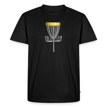 Disc Golf - Men's Premium Organic T-Shirt - black - Front - Nico (187cm)