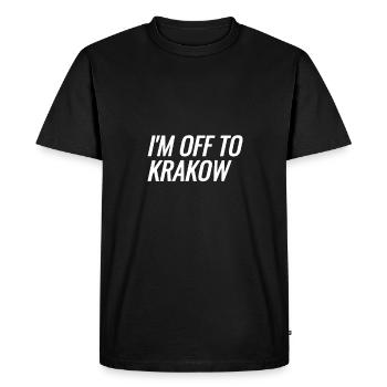 Partir pour Cracovie - T-shirt Premium bio Homme - noir - Devant - Nico (187cm)