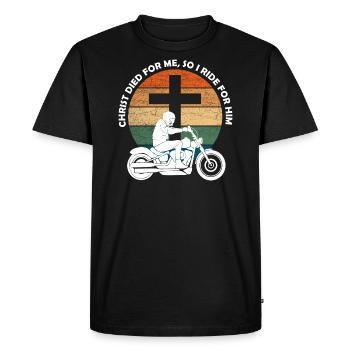 Christ died for me so i ride for him moto - T-shirt Premium bio Homme - noir - Devant - Nico (187cm)