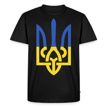 Ukraine Peace - Men's Premium Organic T-Shirt - black - Front - Nico (187cm)