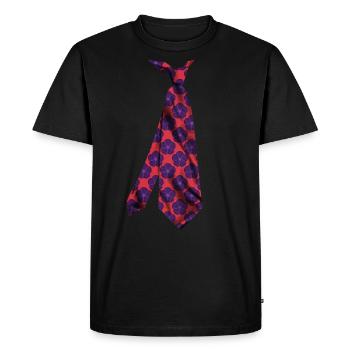 t-shirt necktie colorful pattern tropical flower - Men's Premium Organic T-Shirt - black - Front - Nico (187cm)