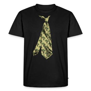 Colorful printed necktie t-shirt desgin palm trees - Men's Premium Organic T-Shirt - black - Front - Nico (187cm)