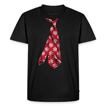 T-shirt de Noël imprimé Cravate Flocon de neige - T-shirt Premium bio Homme - noir - Devant - Nico (187cm)