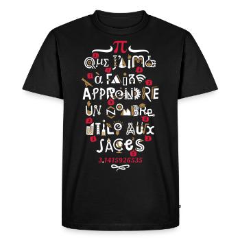 Pi 314 - T-shirt Premium bio Homme - noir - Devant - Nico (187cm)