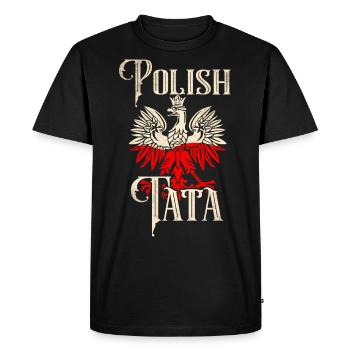 Pologne mère drapeau polonais - T-shirt Premium bio Homme - noir - Devant - Nico (187cm)