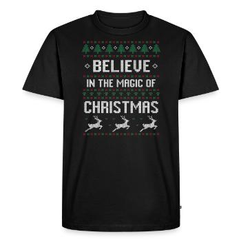 Ugly Xmas 2 - Belive Christmas - Men's Premium Organic T-Shirt - black - Front - Nico (187cm)