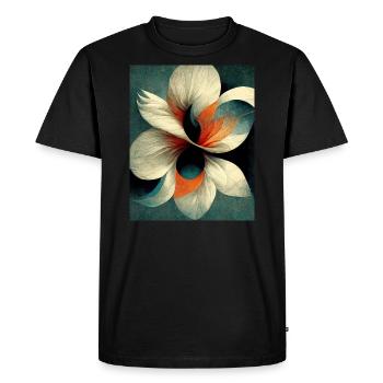 Flower bauhaus Style Vintage - Men's Premium Organic T-Shirt - black - Front - Nico (187cm)