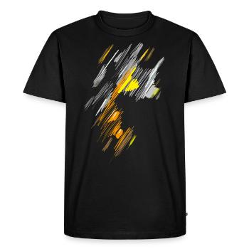 Colors Hatching - Background Design - Men's Premium Organic T-Shirt - black - Front - Nico (187cm)