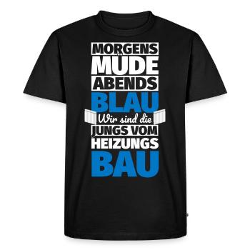 Heizungsbauer lustiger Spruch Anlagenmechaniker - Männer Premium Bio T-Shirt - Schwarz - Vorne - Nico (187cm)