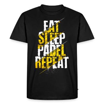 Manger Dormir Padel Répéter Padel écrit Padel spirituel - T-shirt Premium bio Homme - noir - Devant - Nico (187cm)