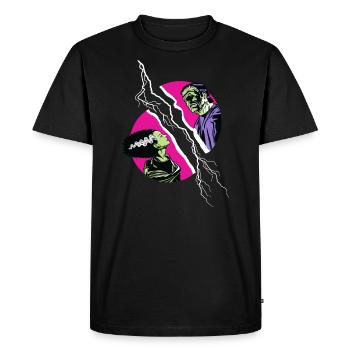 Universal Monsters Frankenstein And Bride Flash - Men's Premium Organic T-Shirt - black - Front - Nico (187cm)