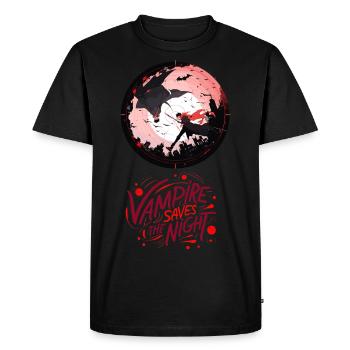🌙 Vampire Saves the Night - The Antagonist Hero - Men's Premium Organic T-Shirt - black - Front - Nico (187cm)