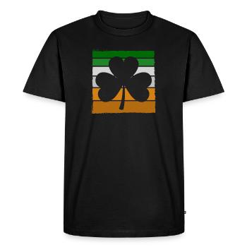 Shamrock St Patrick’s Day Irlande - T-shirt Premium bio Homme - noir - Devant - Nico (187cm)