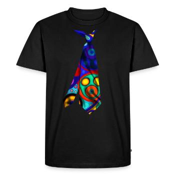 Colorful Printed Necktie T-Shirt Design Circles - Men's Premium Organic T-Shirt - black - Front - Nico (187cm)