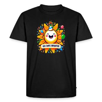 100 Days Brighter Sunshine Celebration - Men's Premium Organic T-Shirt - black - Front - Nico (187cm)