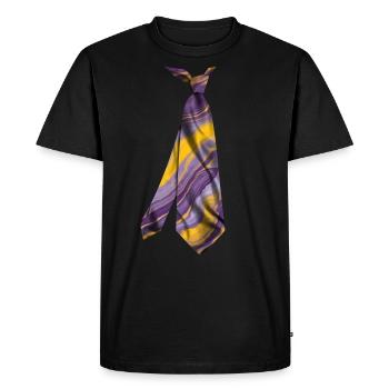 t-shirt cravate imprimé coloré texture marbre - T-shirt Premium bio Homme - noir - Devant - Nico (187cm)