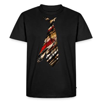 T-shirt printed necktie heavy brush strokes - Men's Premium Organic T-Shirt - black - Front - Nico (187cm)