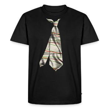 T-shirt imprimé cravate rayée texture - T-shirt Premium bio Homme - noir - Devant - Nico (187cm)
