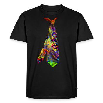 Idée cadeau T-Shirt cravate psychédélique coloré - T-shirt Premium bio Homme - noir - Devant - Nico (187cm)