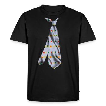 T-shirt cravate imprimé japanese woodblock print - T-shirt Premium bio Homme - noir - Devant - Nico (187cm)