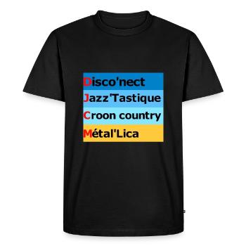 Jeux de mots musicale - T-shirt Premium bio Homme - noir - Devant - Nico (187cm)