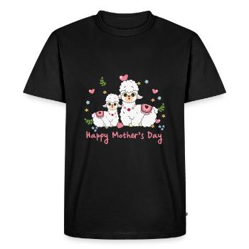 Maman animal lama pour la fête des mères - T-shirt Premium bio Homme - noir - Devant - Nico (187cm)