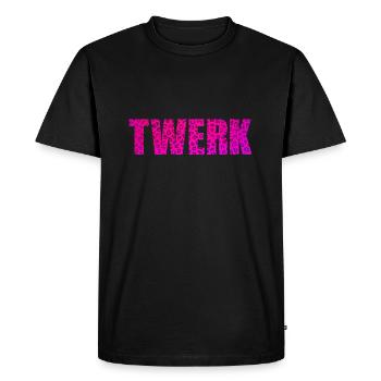 Twerk Leopard Rose - T-shirt Premium bio Homme - noir - Devant - Nico (187cm)