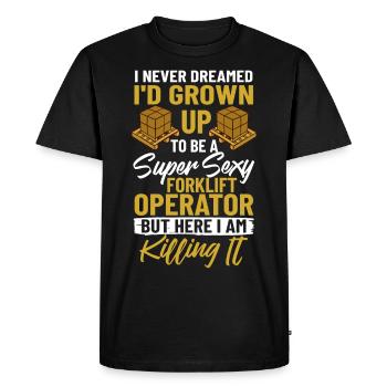 Conducteur de chariot élévateur Élévateur - T-shirt Premium bio Homme - noir - Devant - Nico (187cm)