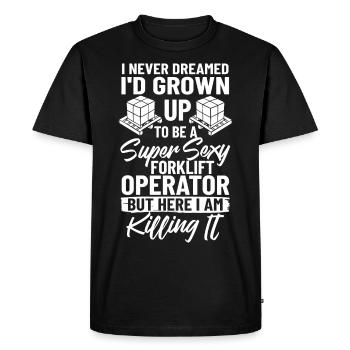 Conducteur de chariot élévateur Élévateur - T-shirt Premium bio Homme - noir - Devant - Nico (187cm)