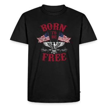 4 juillet Born To Be Free - T-shirt Premium bio Homme - noir - Devant - Nico (187cm)