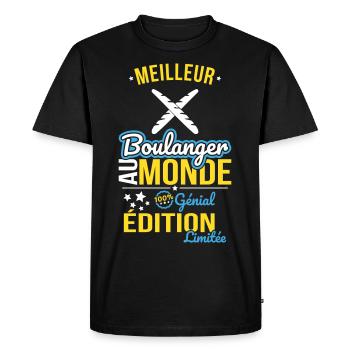 Best Baker in the World - 100% Awesome - Men's Premium Organic T-Shirt - black - Front - Nico (187cm)
