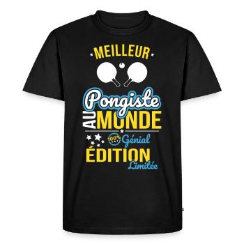 Best Table Tennis Player in the World - 100% Awesome - Men's Premium Organic T-Shirt - black - Front - Nico (187cm)