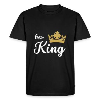 T-shirt couple Queen - King - T-shirt Premium bio Homme - noir - Devant - Nico (187cm)