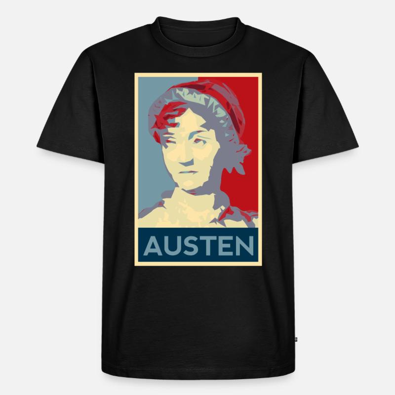 Jane Austen Shirt - Männer Premium Bio T-Shirt - Schwarz